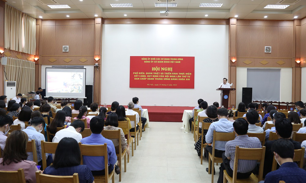 Đảng ủy CQ BHXH Việt Nam tổ chức phổ biến, thực hiện Kết luận Hội nghị lần thứ 4 BCH Trung ương Đảng khóa XIII