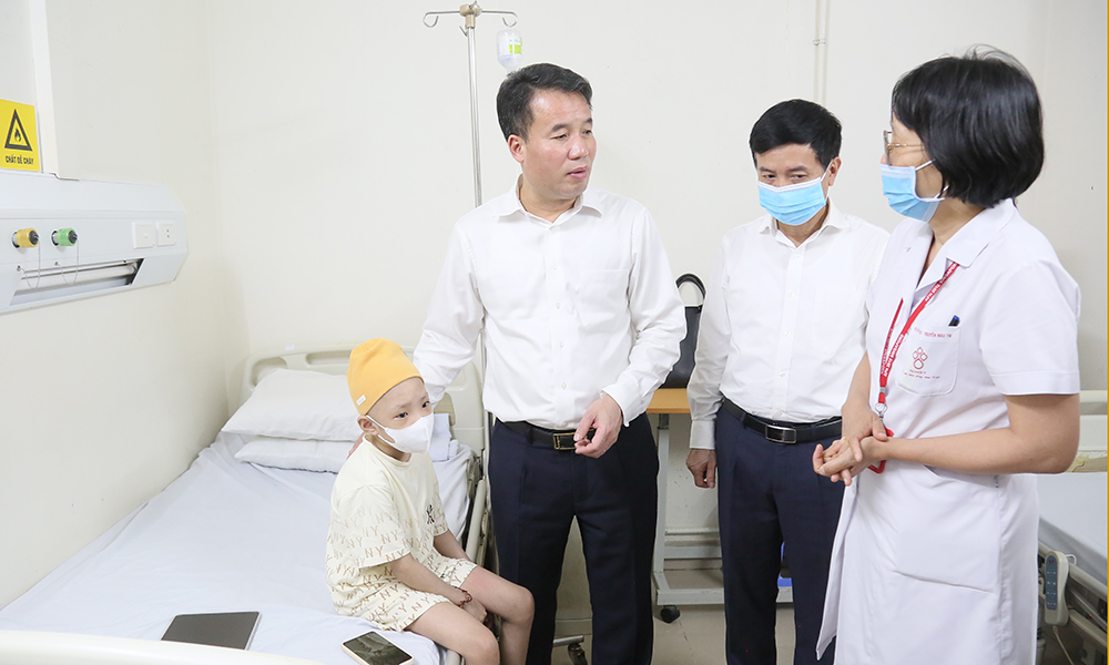 Tổng Giám đốc BHXH Việt Nam Nguyễn Thế Mạnh thăm hỏi, tặng quà những bệnh nhân mắc bệnh hiểm nghèo