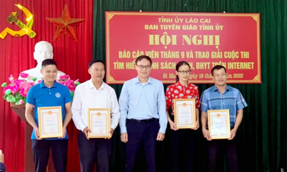 Lào Cai: Trao giải Cuộc thi tìm hiểu BHXH, BHYT trên Internet