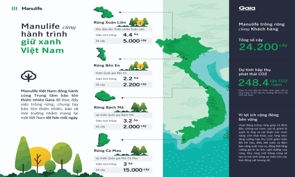 Manulife Việt Nam tiếp tục thực hiện cam kết trồng rừng