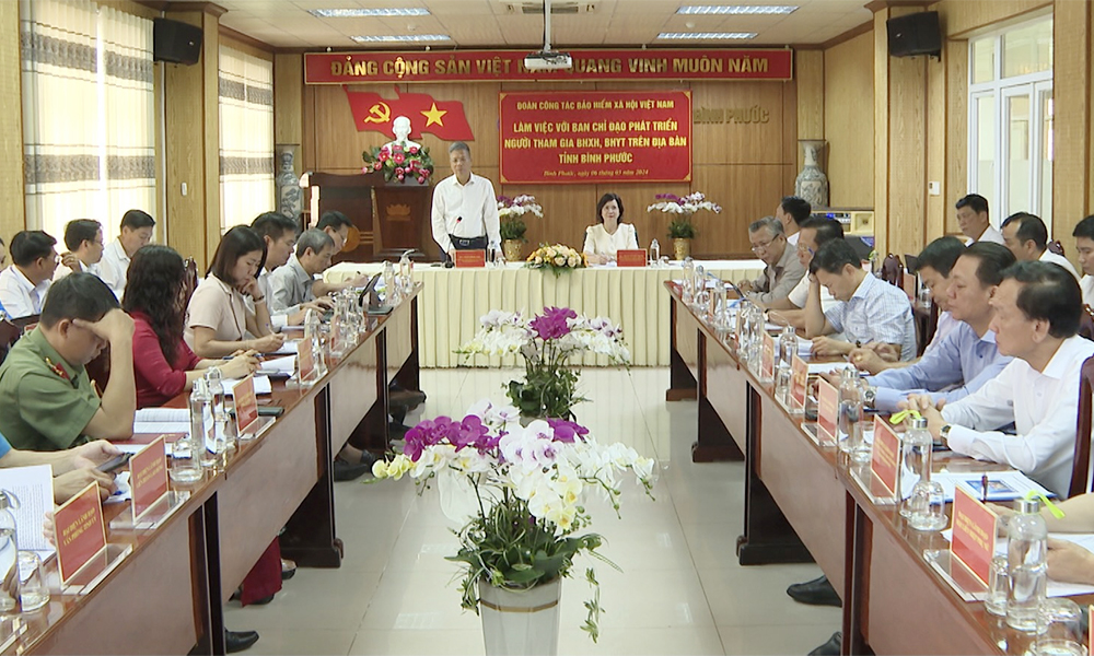 Phó Tổng Giám đốc Trần Đình Liệu làm việc với Ban Chỉ đạo thực hiện chính sách BHXH, BHYT tỉnh Bình Phước