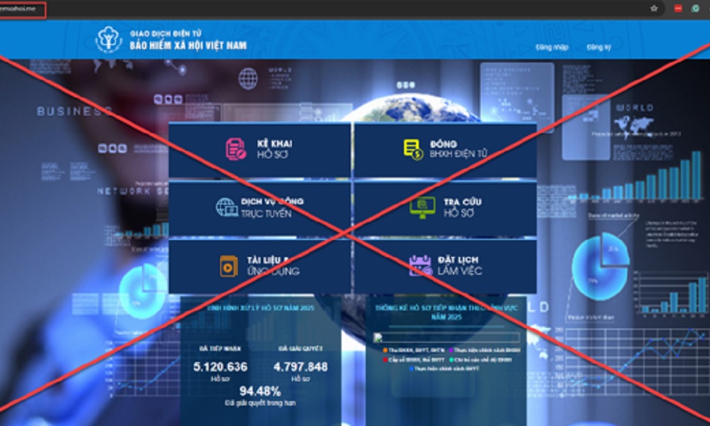 Cảnh báo website giả mạo Cổng Dịch vụ công trực tuyến BHXH Việt Nam